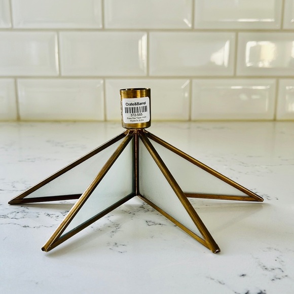 Crate&barrel Brass Star Taper Candle Holder - Picture 6 of 11